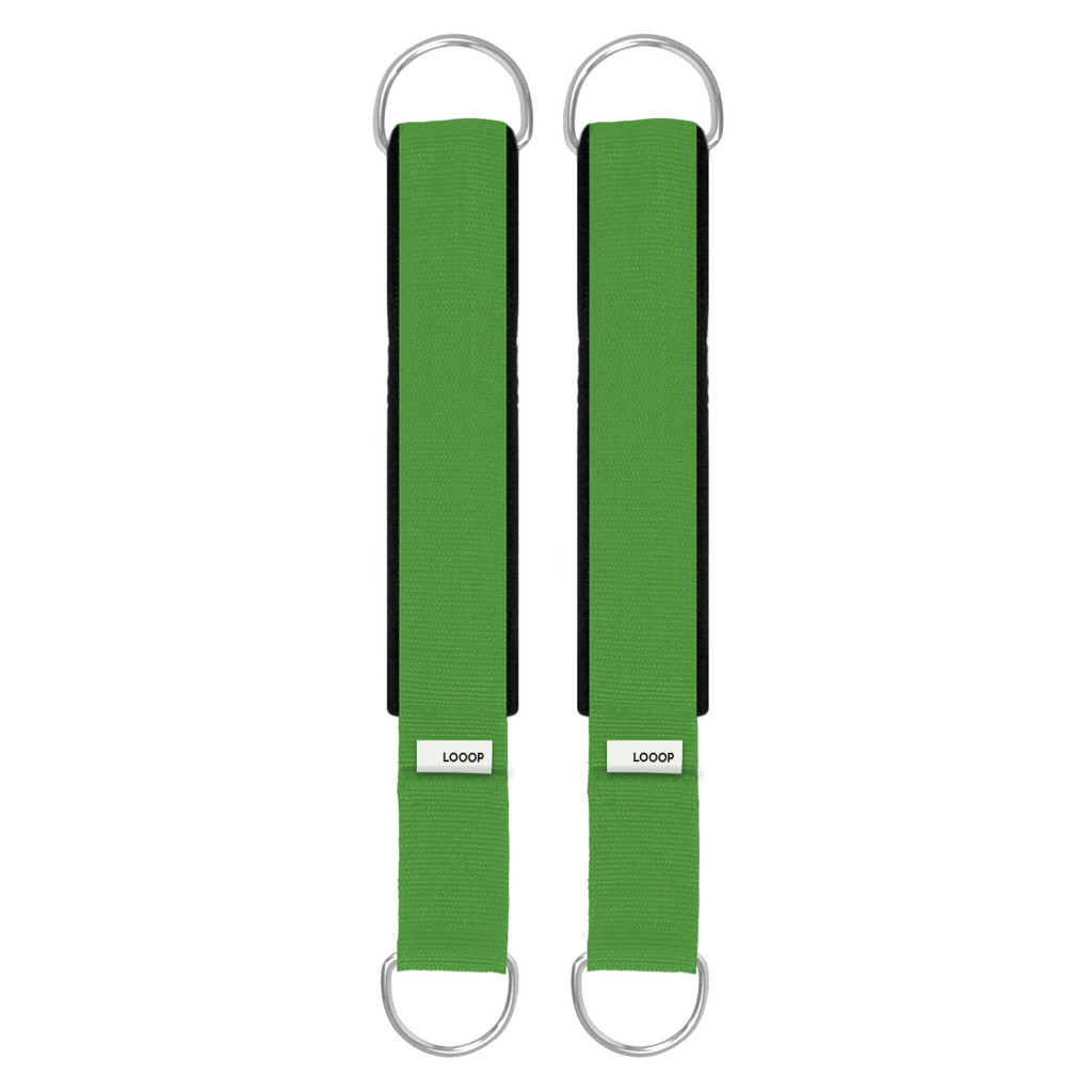 Lime Green - Boucles pour Pilates Reformers, réglables en longueur avec double anneau en D, couleur: vert néon